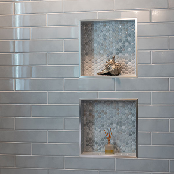Porcelain floor tile installation