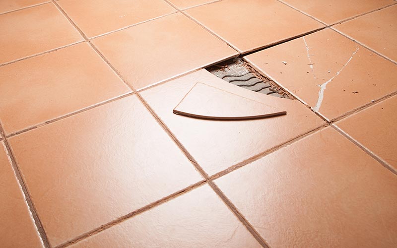 Tile repair and regrouting work
